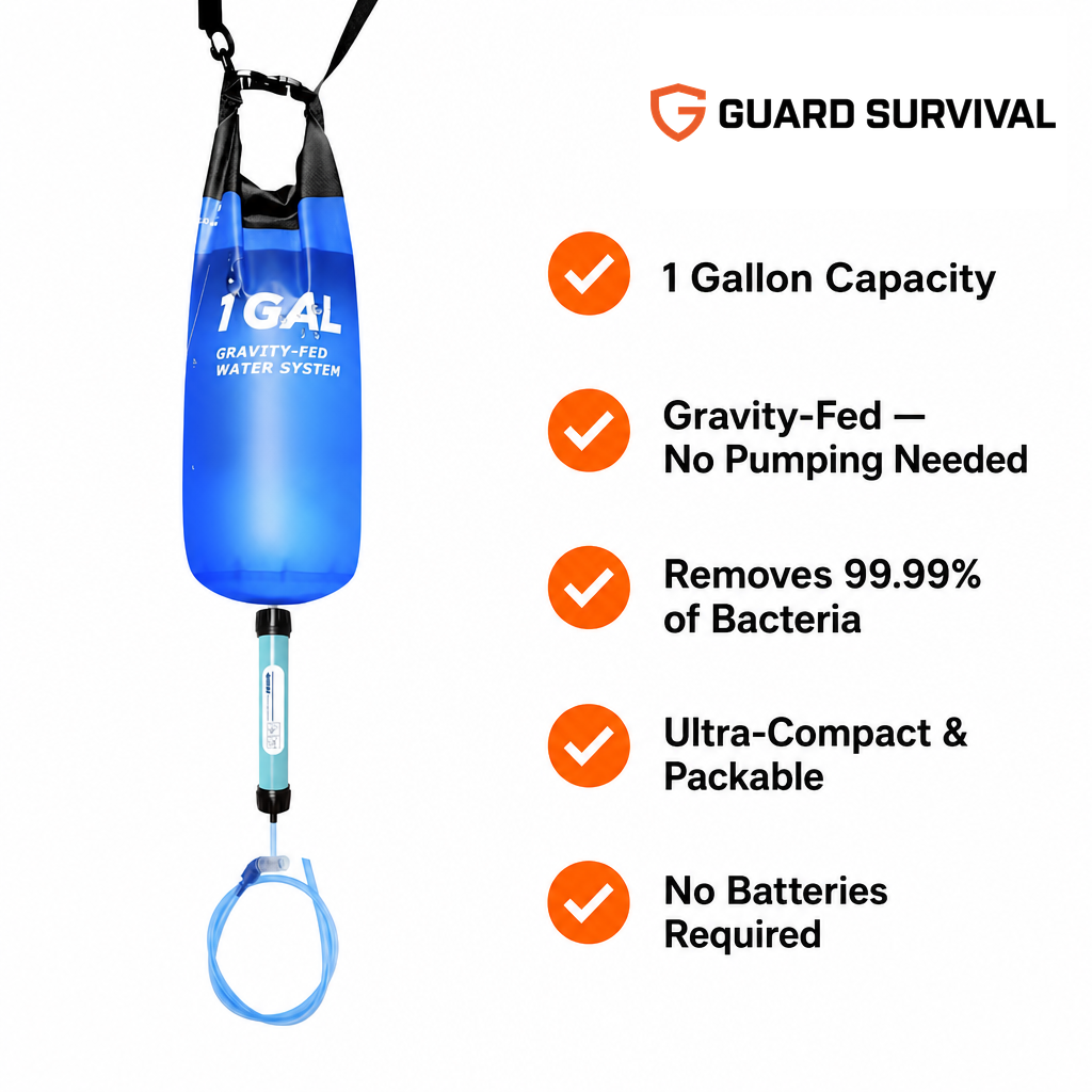 AQUA-GS1 Portable Gravity Water Filtration System – Emergency & Outdoor Survival Kit