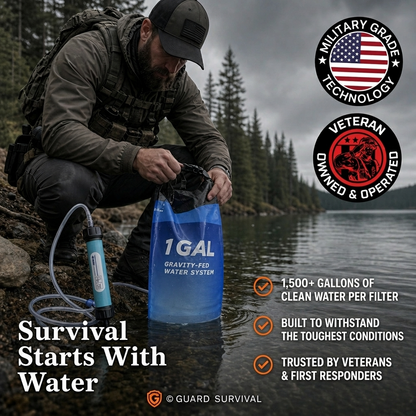 AQUA-GS1 Portable Gravity Water Filtration System – Emergency & Outdoor Survival Kit