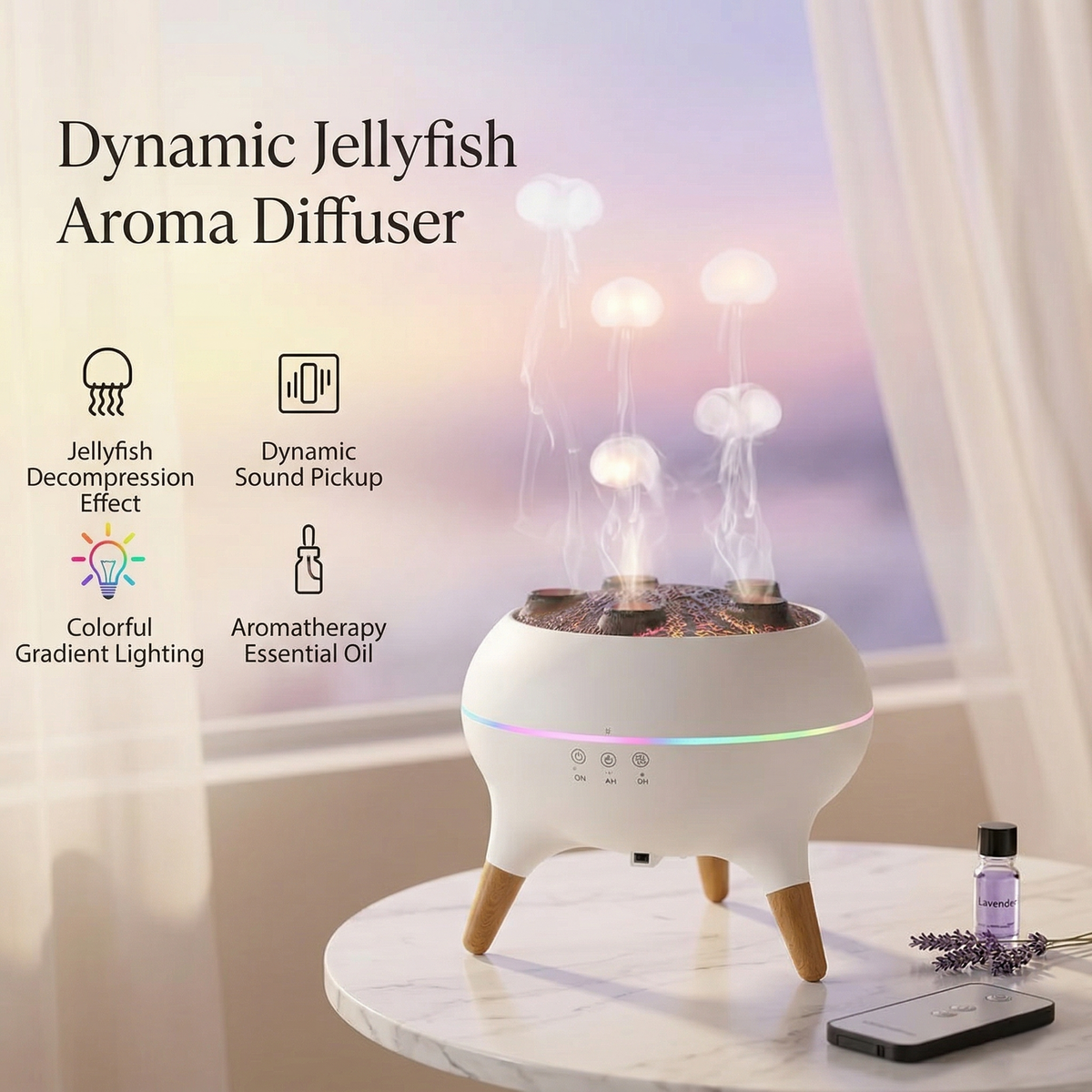Jellyfish Aromatherapy Diffuser – Decorative Mist Humidifier